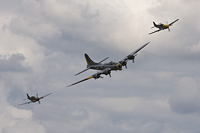 B-17G Liberty Belle and P-51 Mustangs