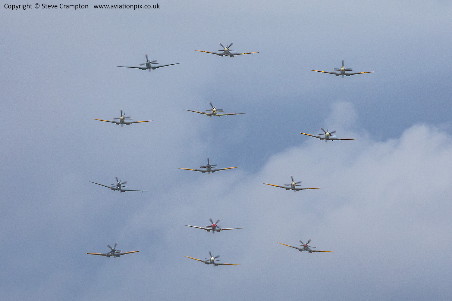 Massed Spitfire flypast