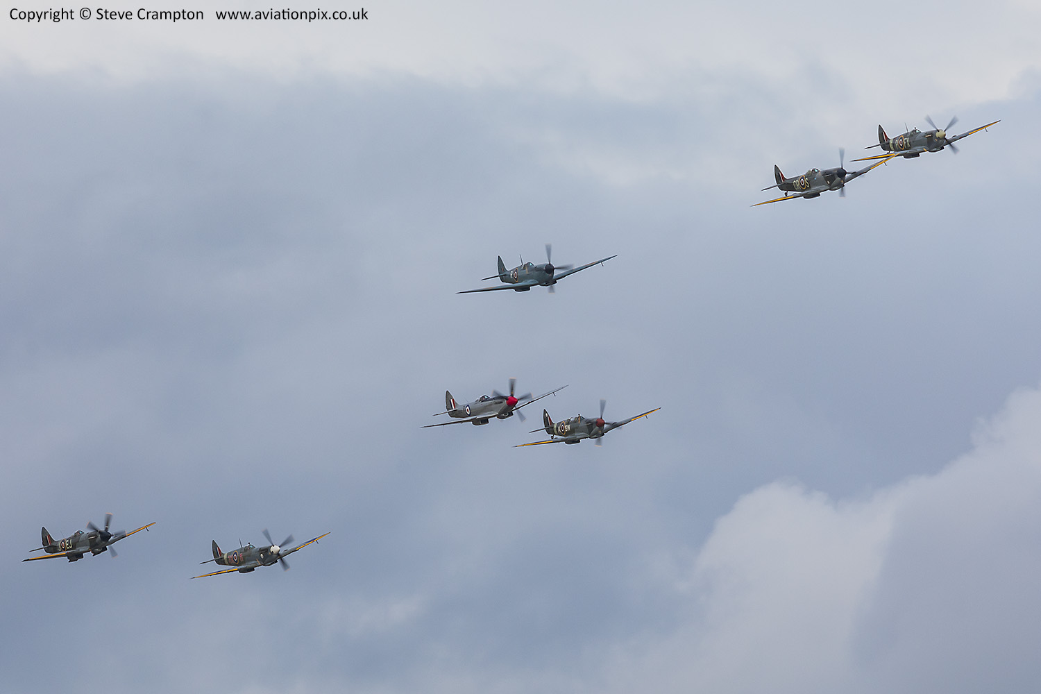 Massed Spitfire flypast